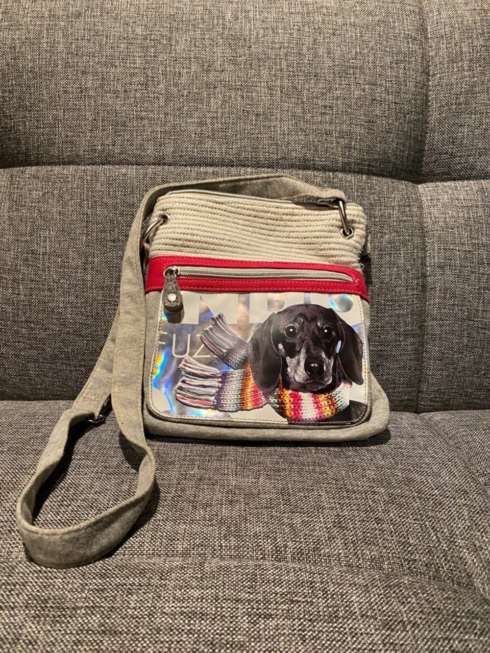 Fuzzy Nation dachshund Crossbody bag